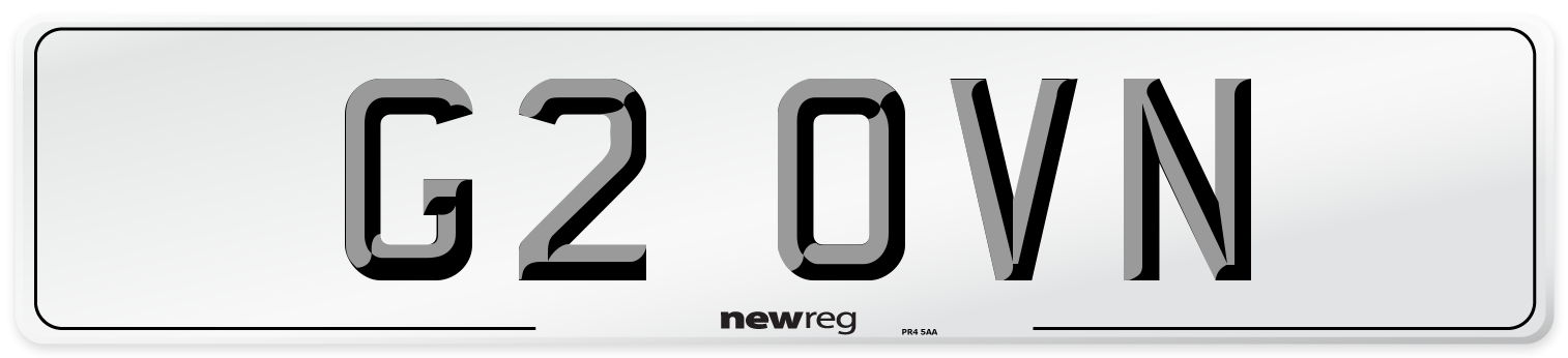 G2 OVN Number Plate from New Reg